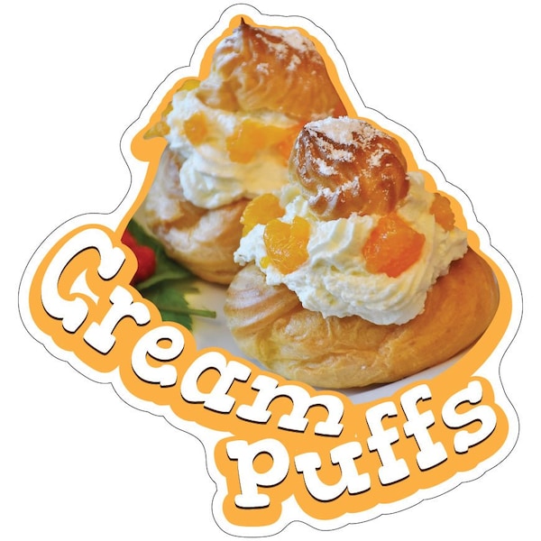 Signmission Cream Puffs Decal Concession Stand Food Truck Sticker, 8" x 4.5", D-DC-8 Cream Puffs19 D-DC-8 Cream Puffs19 - main